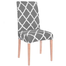Husa universala pentru scaun, marime universala, poliester si spandex, 45 x 60 cm, gri alb Household NewTrend