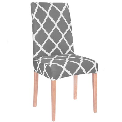 Husa universala pentru scaun, marime universala, poliester si spandex, 45 x 60 cm, gri alb Household NewTrend foto