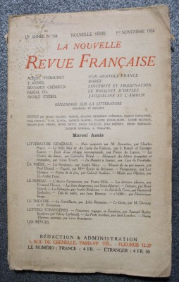 La Nouvelle Revue Francaise no 249, 1er juin 1934 foto