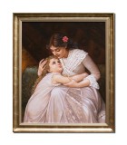 Cumpara ieftin Tablou celebru inramat pictat manual, Pardon mama, 70x60cm ulei pe panza, reproducere Emile Munier