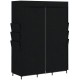 HOMCOM Garderobă Textilă cu 3 Bare și 3 Rafturi, Oțel și Material Netesut, 130 x 45 x 167 Cm, Negru | Aosom Romania