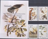 Timbre cu păsări J.J. Audubon din Grenada