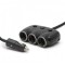 Distribuitor triplu pentru brichetă + 2x USB - negru