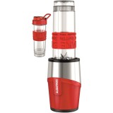 Blender Albatros Fitness Mix, 600 W, Pornire prin rotirea vasului, Vas mixare 0.57 L, Lame inox, Capac siguranţă, Rosu/Inox