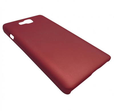 Husa tip capac plastic cauciucat rosu inchis pentru LG Optimus L9 II D605 foto