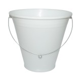 Galeata plastic hranire animale 12 L galbena, maner metalic, H 310 mm, D sus 336 mm, D jos 182 mm