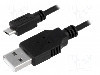 Cablu USB A mufa, USB B micro mufa, {{Versiune}}, lungime 0.6m, negru, LOGILINK - CU0057