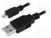 Cablu USB A mufa, USB B micro mufa, USB 2.0, lungime 1.8m, negru, LOGILINK - CU0034