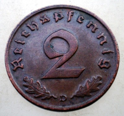 2.973 GERMANIA 2 REICHSPFENNIG 1937 D foto
