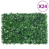 vidaXL Gard Artificial Frunze Arbust Verde 40x60cm, 24 Bucati, Decor Gradina, Confidentialitate, Polietilena