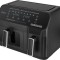 Friteuza dubla cu aer cald ECG AF 8300 Dual Fry, 5.2 + 3.1 litri, 2700 W, 8 programe, control temperatura 80-200&deg;C