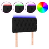 Cumpara ieftin Tablie de pat cu LED, negru, 80x7x78/88 cm, textil