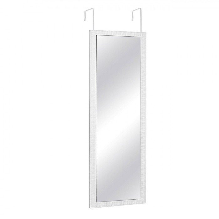Oglindă Ușă, Model Reliefat, Ramă Albă, Dimensiuni 36x126cm
