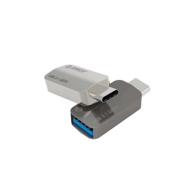 Adaptor OTG USB Type C tata - USB Type A mama metal argintiu 3A Orico CTA2 foto