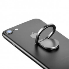 Suport Telefon, Inel / Ring, Water Drop Metal, Negru foto