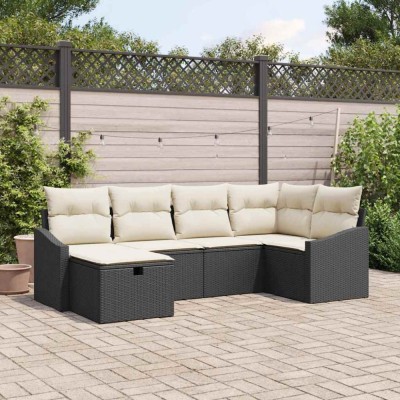 vidaXL Set de canapele pentru grădină 6 pcs Negru 55 x 62 x 69 cm 3360608 foto