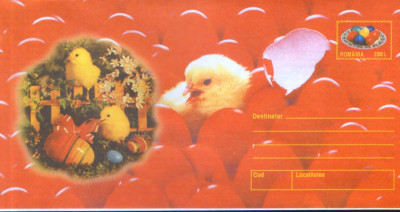 Intreg postal plic nec 2001- Pastele - Fantezie foto