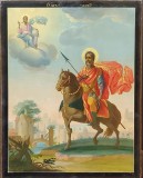 Sfantul Mare Mucenic Mina, Icoana pe lemn, Atelier Grecesc, Secol XIX