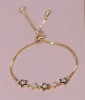 Bratara Din Argint -- 3 STELUTE -- Placata Aur ARG410E, Argintboutique