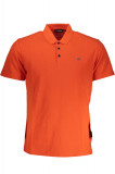 Tricou polo barbati din bumbac cu logo rosu, M