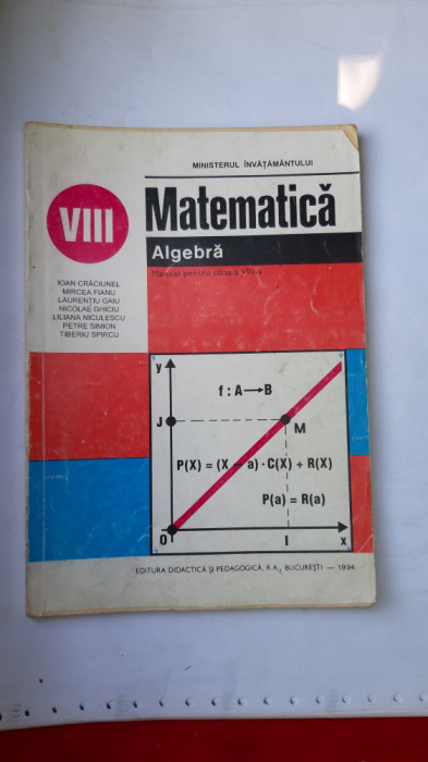 MATEMATICA ALGEBRA CLASA A VIII A -FIANU , GAIU ,SIMION , CRACIUNEL