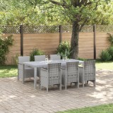 VidaXL Set Masă Grădină 7 pcs Gri deschis 200 x 100 x 73 cm