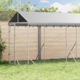 vidaXL Padoc de exterior cu acoperiș argintiu 2x6x2,5m oțel galvanizat 3190483