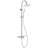 SCH&Uuml;TTE Set de duș baterie cu monocomandă și tavă &bdquo;WATERWAY&rdquo;, alb-crom 435032