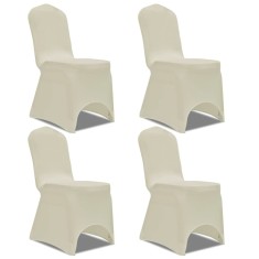 vidaXL Husă de scaun elastică, 4 buc., crem