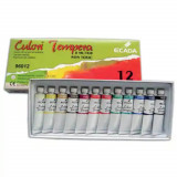 Cumpara ieftin Vopsea Tempera ECADA, 12 Culori/Set, 8 ml/Tub, Multicolor, Set Tempera, Acuarele Tempera, Tempera Acuarele, Tempera Tub, Culoare Tempera, Tempera, Acu