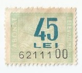 *Romania, lot 1091 cu 1 timbru fiscal radio-televiziune, 1958, MNH