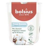 Lumanare parfumata Bolsius True Scents Fresh Cotton &icirc;n pahar, 25h