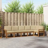 vidaXL Set de canapele de exterior cu pernă 6 pcs Natural și Bej 3366466