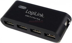 Hub USB LogiLink UA0085, 4xUSB 2.0 (Negru) foto