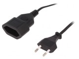 Prelungitor negru 2m 1 priză