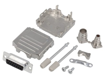 Conector D-Sub mamă 15 pini, negru foto