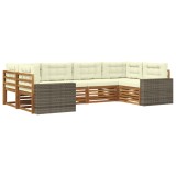 vidaXL Set de canapele de exterior cu pernă 6 pcs Natural și Crem 3383788