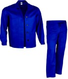 Costum protectie jacheta si pantaloni din bumbac albastru Marime XL