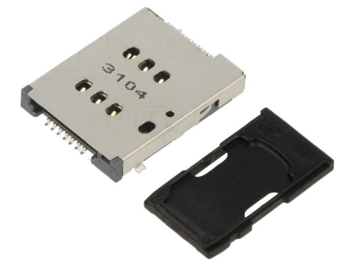 Conector Nano SIM dublu push-push SMT 6 PIN