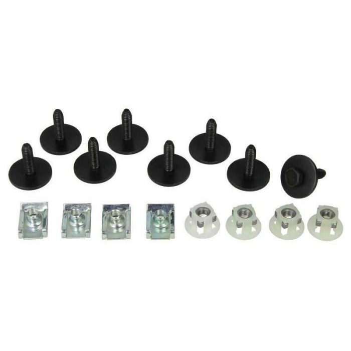 Set fixare scut motor Renault Espace 4, Espace 4 /, Kangoo /, Laguna 2 /, Vel Satis; set 16 buc, fixare scut sub motor, 041000001R, 51127070202,