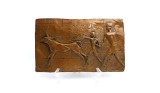 decor 3 D Seth I vanatoare Abydos arta Egiptul Antic foita bronz pe mulaj