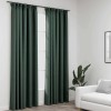 Draperii opace aspect in, cu c&acirc;rlige, 2 buc. verde, 140x245 cm