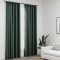 Draperii opace aspect in, cu c&acirc;rlige, 2 buc. verde, 140x245 cm