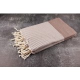 Prosop Plajă | Fouta |Tunis Maro Sahara Cu Dungi Albe 200 x 100 cm