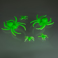 Set Păianjeni Decorativi, Glow in the Dark, Diferite Mărimi, 4 Bucăți