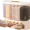 Dispenser dozator de stocare cereale, crupe, seminte,Koken, 6 compartimente, Inaltime 36 cm, Alb