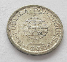 340. Moneda Mozambic 5 escudos 1960 - Argint 0.720 foto