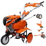 Cumpara ieftin Motosapa RURIS 7500ACC2, 7 CP, Benzina ,4 timpi, 208 cc, roti cauciuc 4.00-8 + plug + adaptor + accesoriu pentru tractat