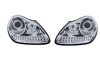 Set faruri tuning Porsche Cayenne, 2002-2006, cu LED indicator; cu LED parking light; D1S+H1; manual/electrical; crom, transparent; Tuning; xenon,