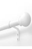 Tijă metalică extensibilă pentru draperii 81-314cm cu capete sferice &ndash; alb mat